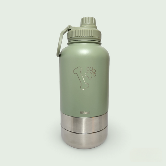 Wild Paws - 3 in 1 Double Wall Insulated Pet Bottle [Green]
