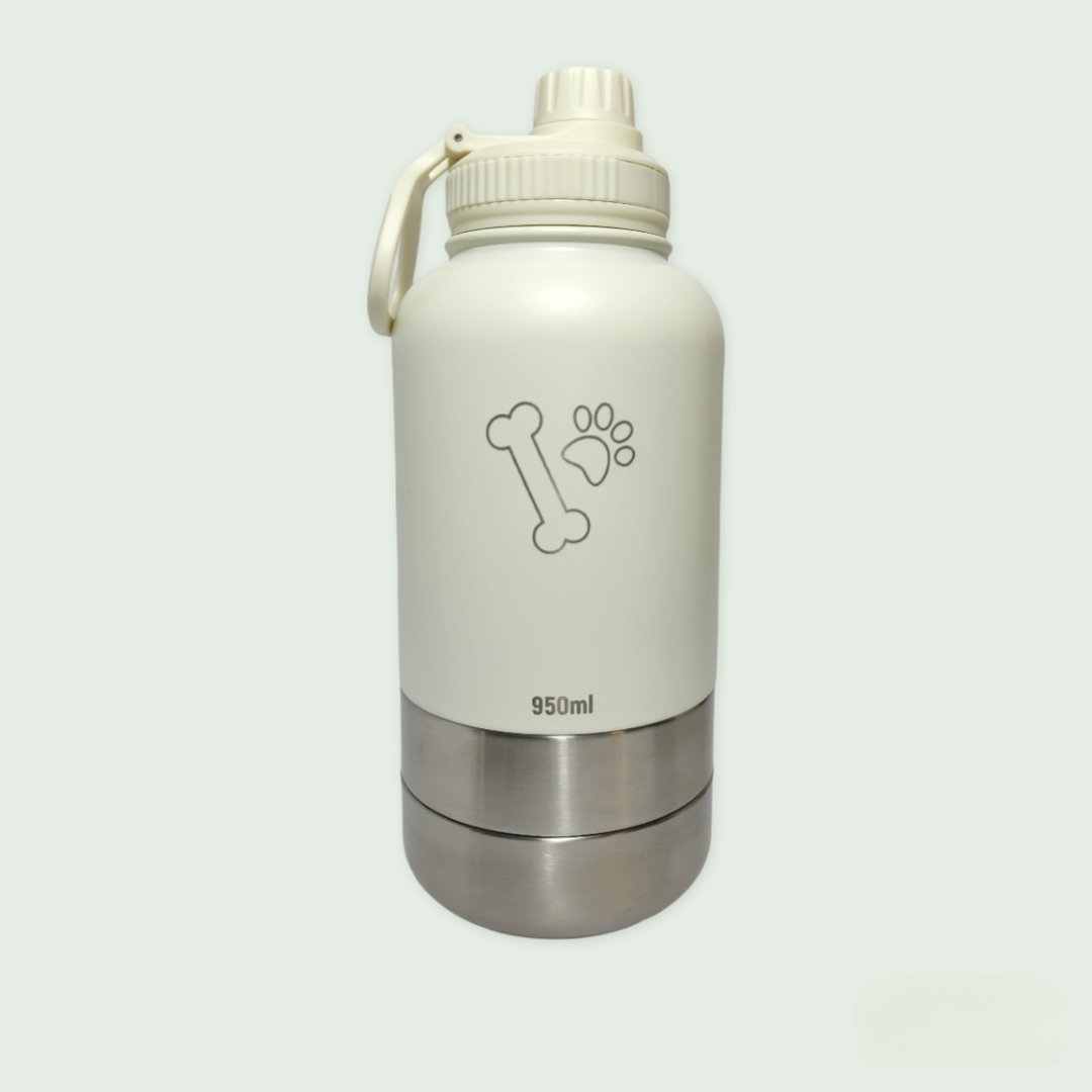 Wild Paws - 3 in 1 Double Wall Insulated Pet Bottle [Beige]