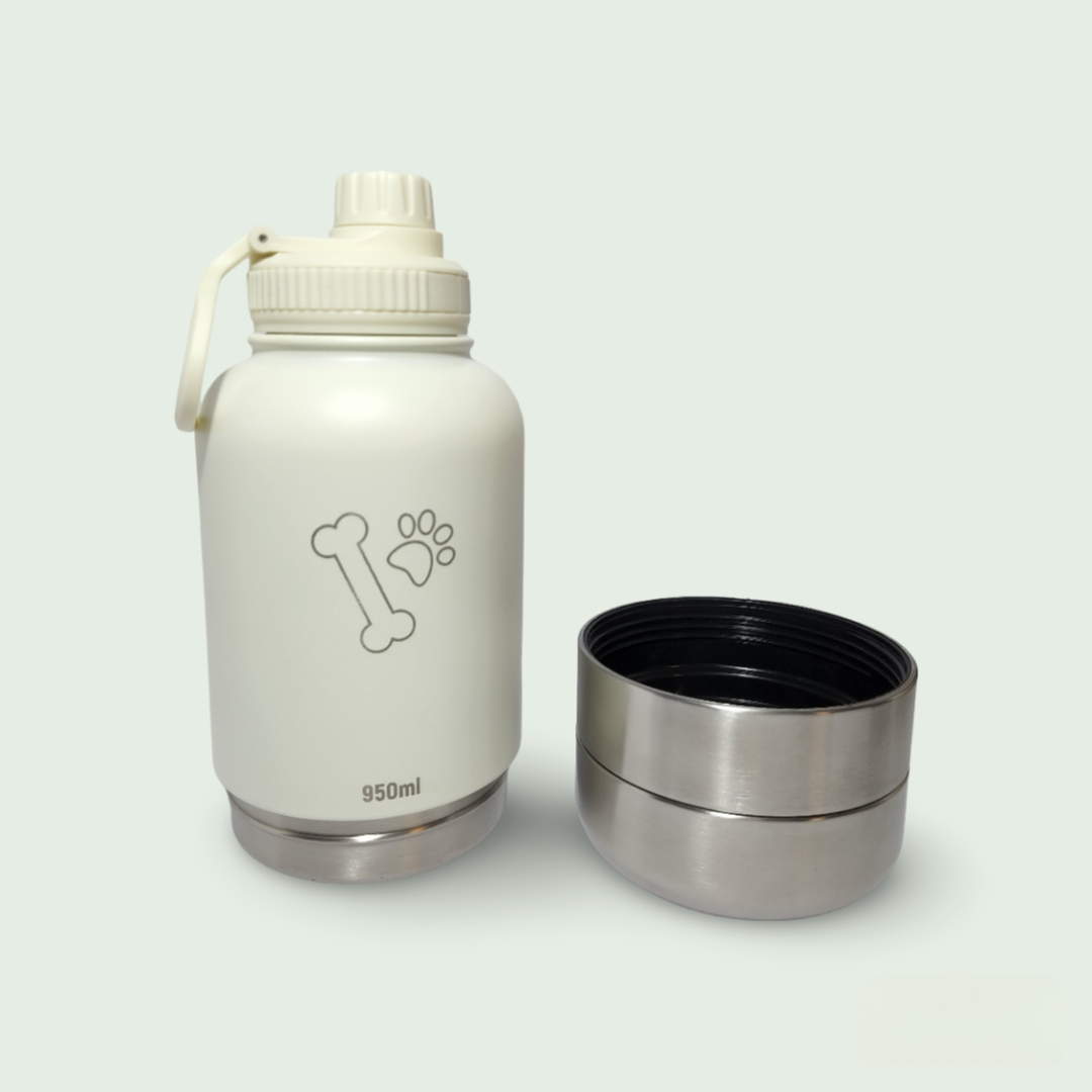 Wild Paws - 3 in 1 Double Wall Insulated Pet Bottle [Beige]